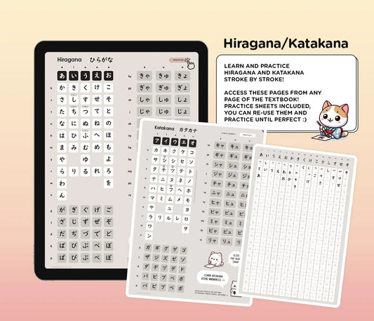 Beginner Japanese Digital Textbook - Learn JLPT N5 Kanji, Hiragana, Katakana, Grammar - for Android and Apple tablets